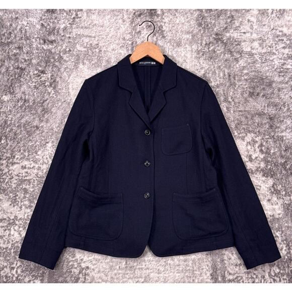 Uniqlo x Ines De La Fressange Jacket Medium Womens Blue Wool Unlined Blazer - Picture 1 of 8
